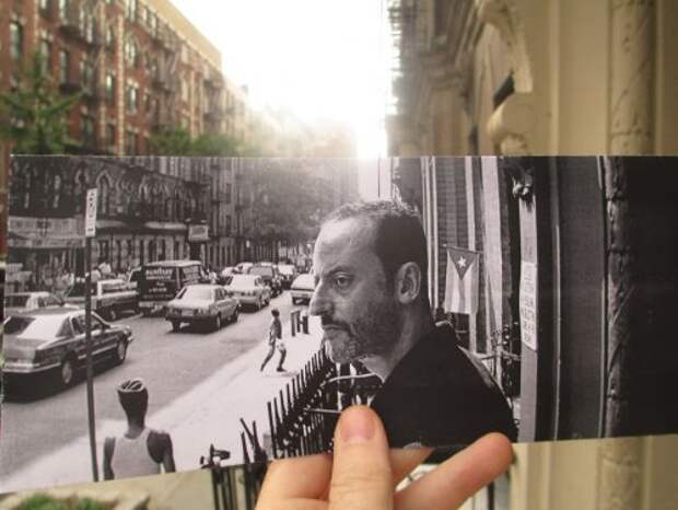 Кадры из фильмов на фоне реальных мест съёмок в фотосерии Кристофера Молони