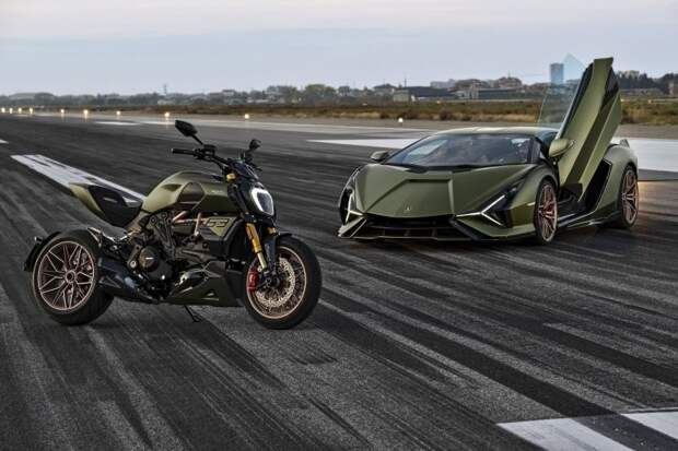 Ducati и Lamborghini представили байк ограниченной серии, вдохновленный гибридным суперкаром Sian