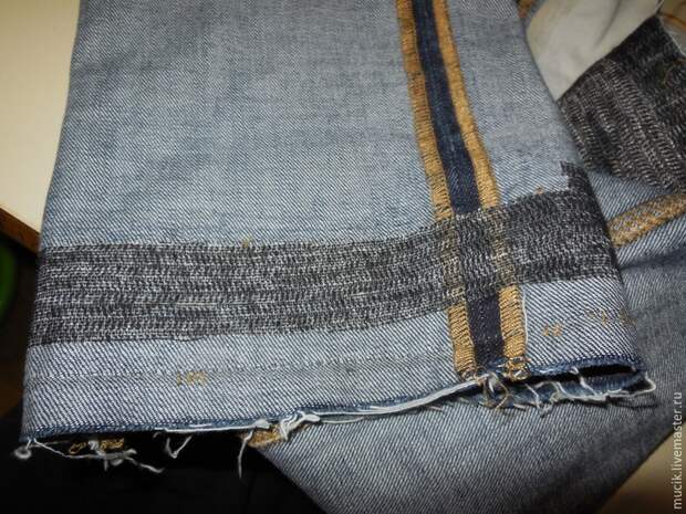 Ремонт изношенной подгибки у джинсов
