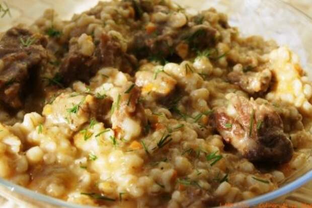 Пшенная каша с мясом в мультиварке 