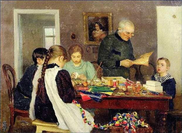 Cергей Васильевич Досекин - Подготовка к Рождеству, 1896 г..jpg