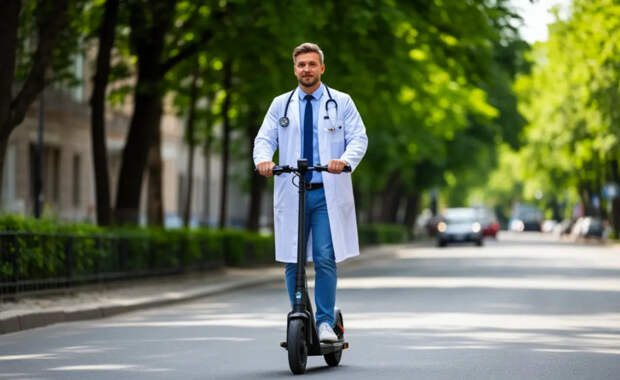 Первые в России: в Челябинске участковые врачи-педиатры сели на электросамокаты