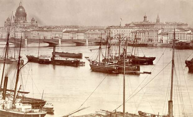 Вид Невы от Морского кадетского корпуса. 1874