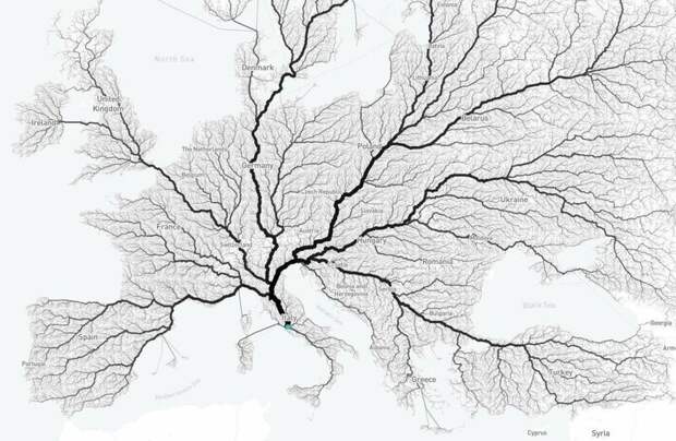 12. Все дороги, которые ведут в Рим в мире, интересно, карта, познавательно, фото