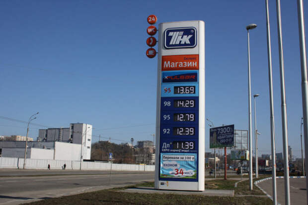 Цифры в маркировке топлива показывают его октановое число. | Фото: megabukvy.ru 
