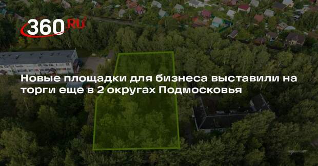 Новые площадки для бизнеса выставили на торги еще в 2 округах Подмосковья