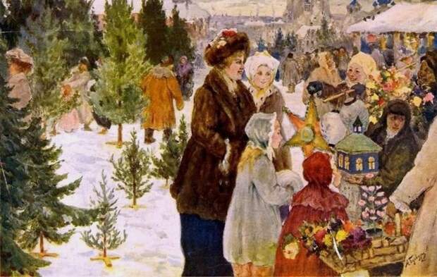 Александр Алексеевич Бучкури - Рождественский базар, 1906 г.