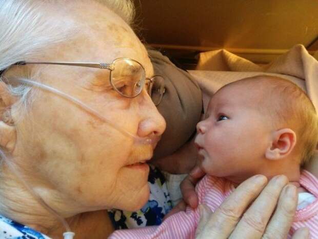 My 92 Year Old Grandmother Meeting My 2 Day Old Daughter For The First Time. Life Comes And Goes, But It