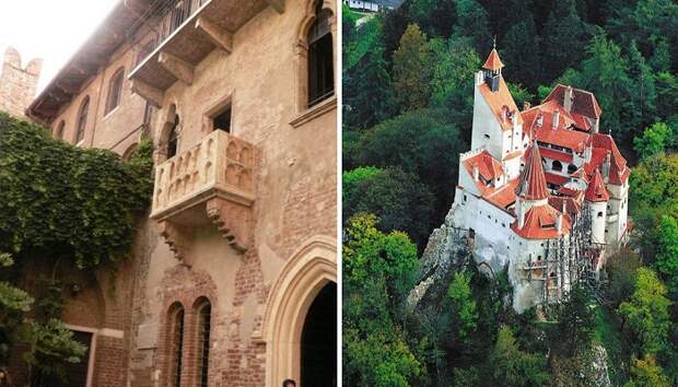 Самые знаменитые фейковые достопримечательности мира (Балкон Джульетты и замок графа Дракулы).