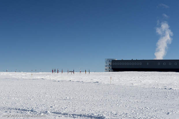 Антарктическая станция на Южном полюсе "Амундсен - Скотт" Антарктическая станция, в мире, южный полюс