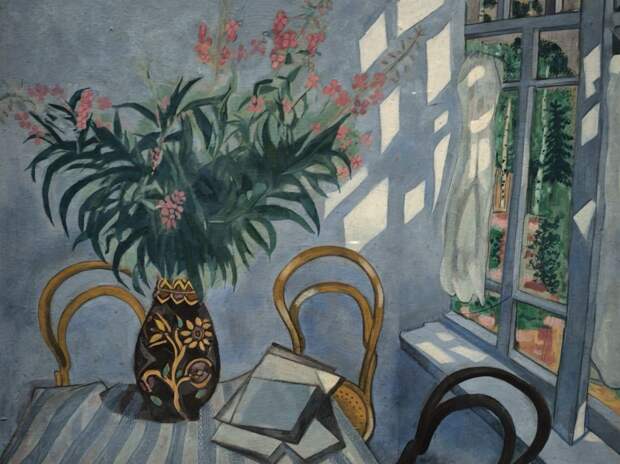 Интерьер с цветами. 1917. Марк Шагал