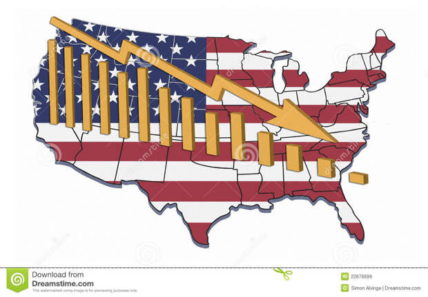 Déclin des Etats-Unis illustration stock. Illustration du down - 22676699
