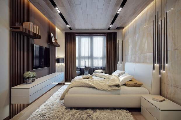 Спальня в стиле минимализм. Компания Бабич ремонт квартир