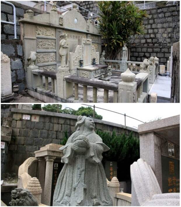 На Абердинском кладбище все могилы расположены по фэншую (Гонконг). | Фото: livejournal.com.