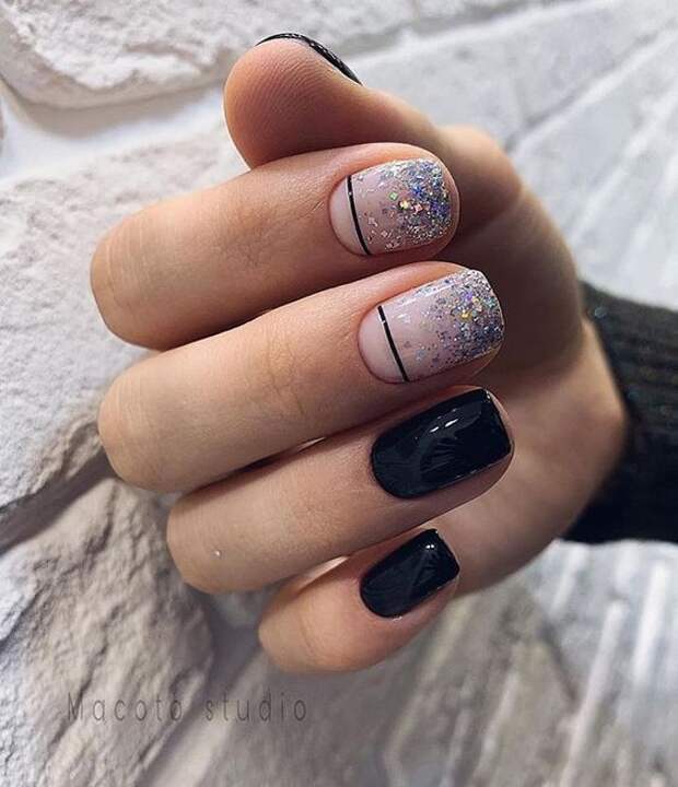 Новогодний маникюр 2020 на короткие ногти: идеи с фото