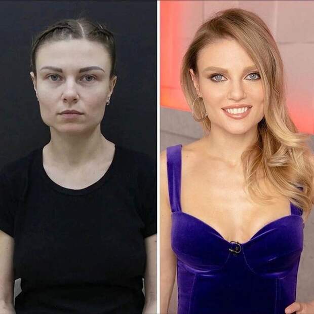 Фото женщин до и после макияжа