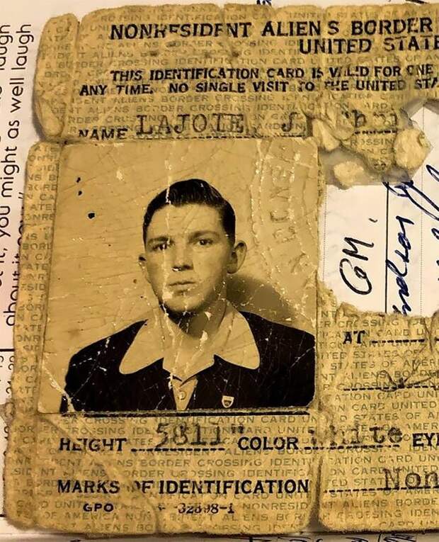 4. Удостоверение личности иностранца в США в 1943 году винтаж, интересно, исторические кадры, исторические фото, история, ретро фото, старые фото, фото