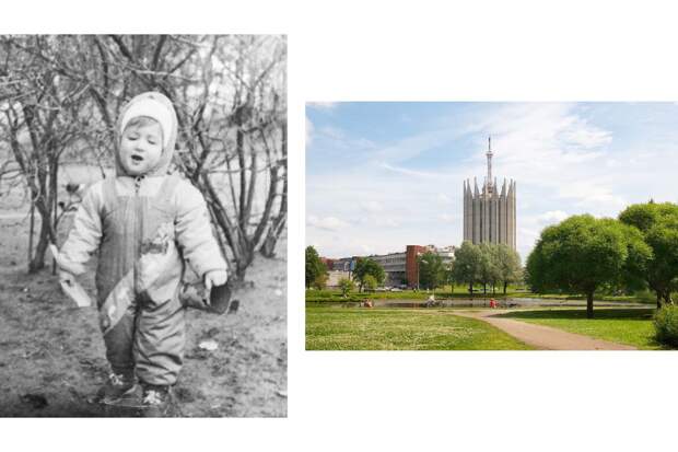 Слева: Владислав Крейнин в детстве / парк Сосновка