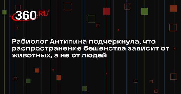 Рабиолог Антипина подчеркнула, что распространение бешенства зависит от животных, а не от людей