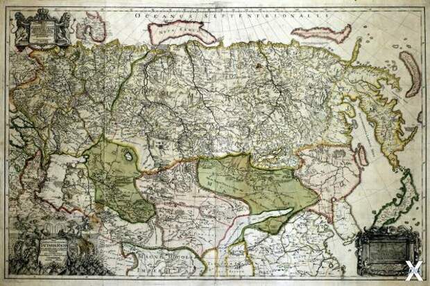Карта 1725 года пленного шведского оф...