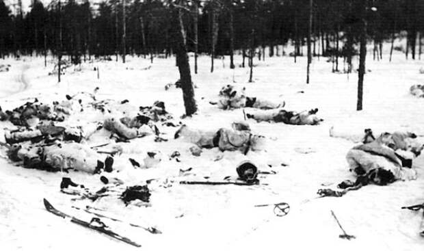 Погибшие бойцы бригады полковника Долина. Февраль 1940 г