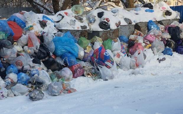 В Рязани из-за снега перестали вывозить мусор