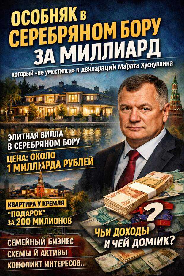 Особняк в Серебрянном Бору за миллиард, который «не уместился» в декларации Марата Хуснуллина