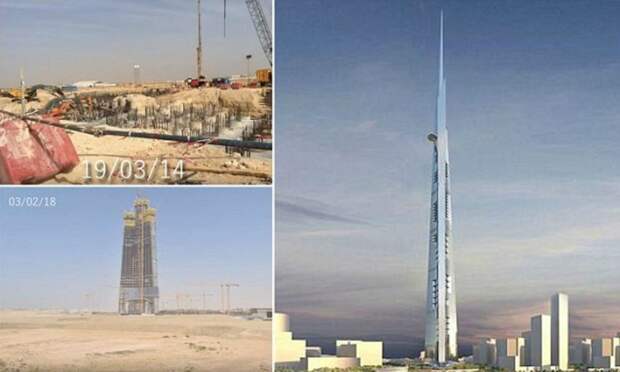 Таймлапс: в Саудовской Аравии строится самое высокое здание в мире архитектура, здание, небоскреб, рекорд, саудовская аравия, строительство, стройка, фото