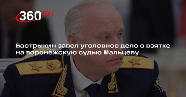 Бастрыкин завел уголовное дело о взятке на воронежскую судью Мальцеву