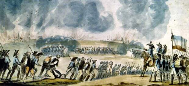 Массовые расстрелы в Нанте в 1793 году. Рисунок неизвестного свидетеля событий. Общественное достояние
