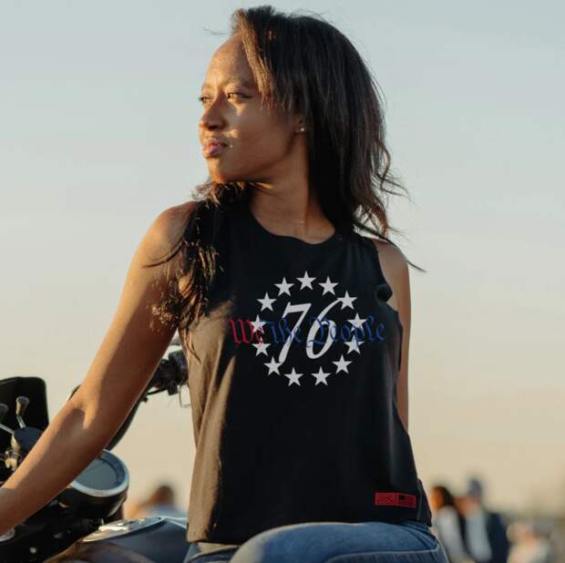 Grunt Style Women's 76 We The People Racerback Cropped Tank