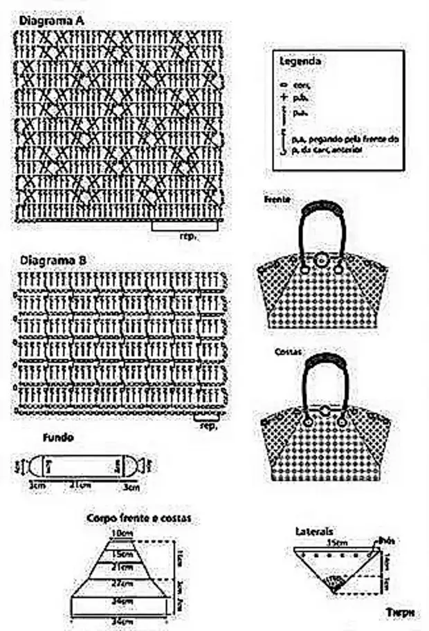 Шоппер крючком схема