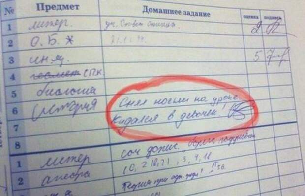 Перлы школьников и замечания из дневников (15 фото)