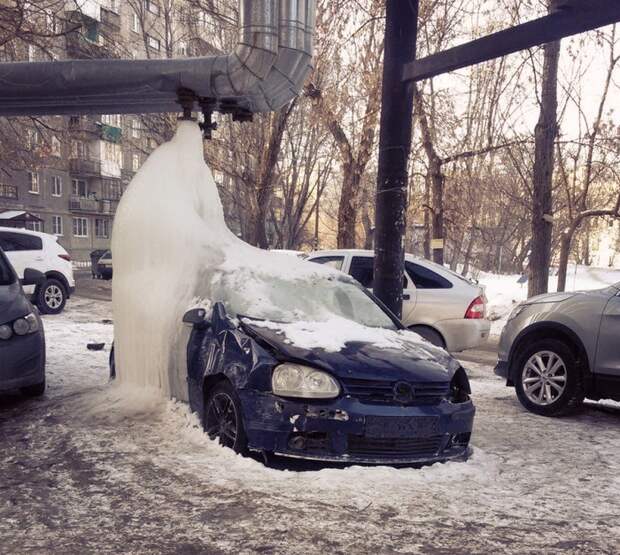 Водить машину зимой в России - это настоящий квест зима, лед, прикол, россия, снег, юмор