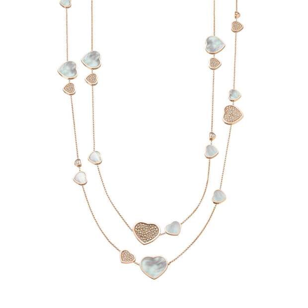 Колье Happy Hearts (розовое золото, перламутр, бриллианты), Happy Diamonds, Chopard, 6 103 500 руб. (Mercury)