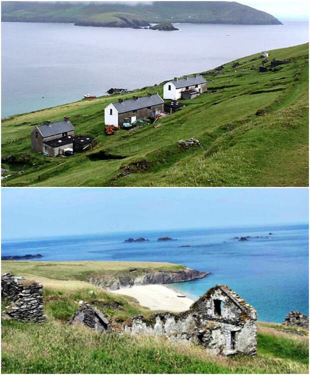На острове восстановили несколько коттеджей, где летом можно провести отпуск, правда, без электричества, интернета и мобильной связи (Грейт-Бласкет, Ирландия).