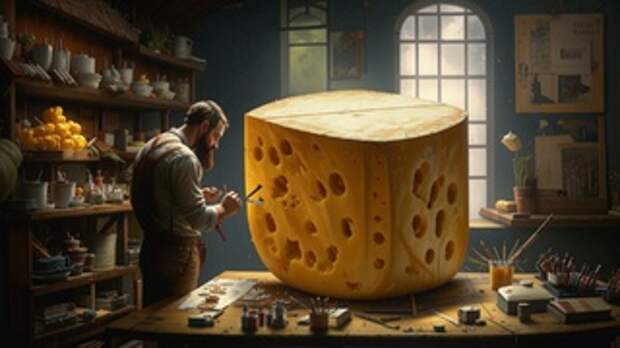 Покраска сыра / Изображение сгенерировано FusionBrain.AI от Sber AI / amic.ru