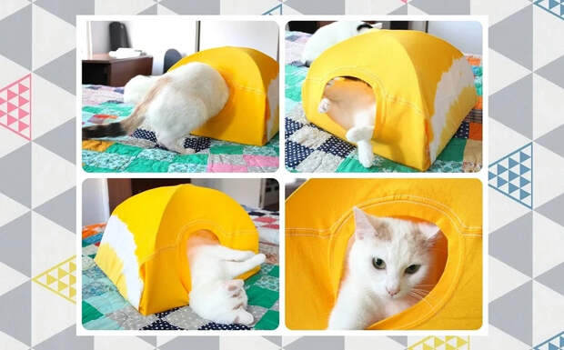 Как сделать домик из футболки для кота или кошки: простой мастер-класс 304