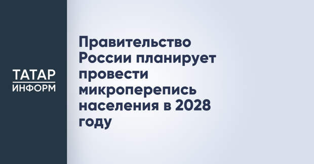 Правительство России планирует провести микроперепись населения в 2028 году