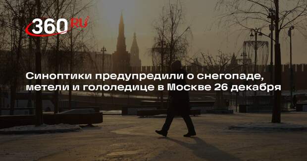 Синоптики предупредили о снегопаде, метели и гололедице в Москве 26 декабря