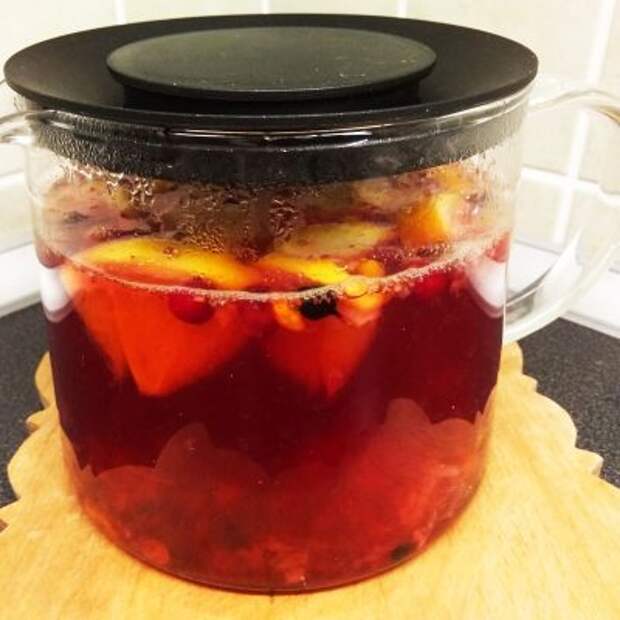 Чай с ягодами, апельсином и имбирем - рецепт с фото