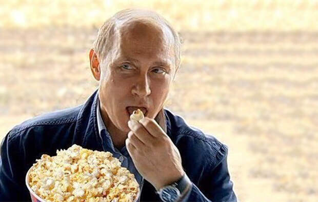 Картинки по запросу "путин попкорн"