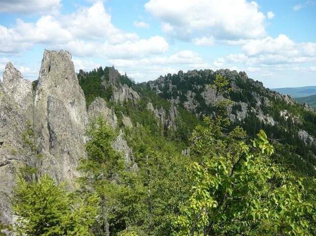 Вид на вторую вершину Двуглавой сопки. Парк Таганай. Фото