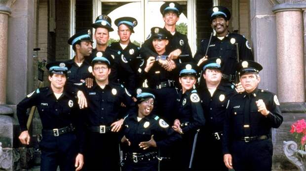 Фото на память со съемок фильма "Полицейская академия", 1983/84 год, Лос–Анджелес