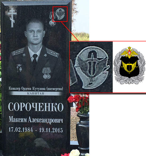 Могила Сороченко Максима с эмблемой ССО 