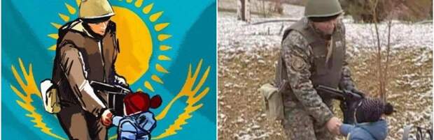 Растрогавшее казахстанцев фото солдата с ребёнком сделано в Шымкенте
