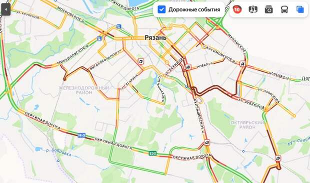 Рязань парализовали 10-балльные пробки из-за снегопада