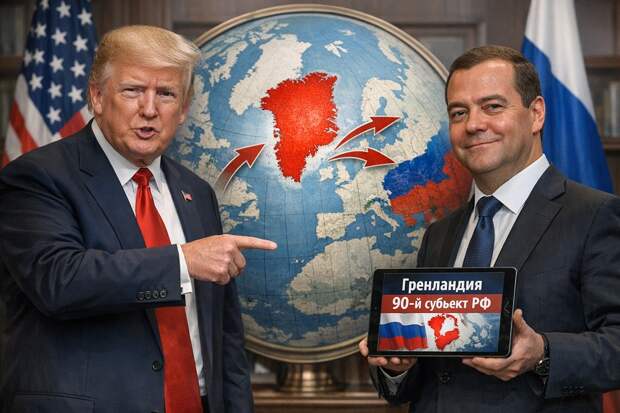 Медведев призвал Трампа быстрее решать с Гренландией, пока та не вошла в РФ