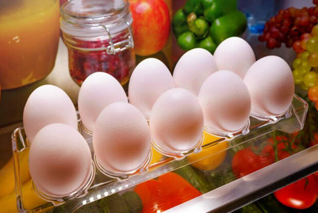 Хранение яиц в холодильнике.