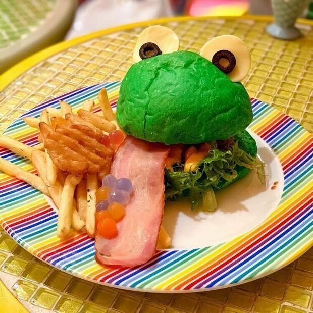 Бургер "Лягушка" жизнь, подборка, странность, фотография, фотомир, явление, япония